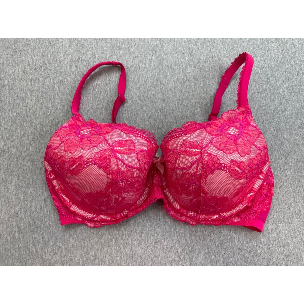 Victorias Secret Bra Womens 34DD Pink Lace Body By Victoria Demi Lined